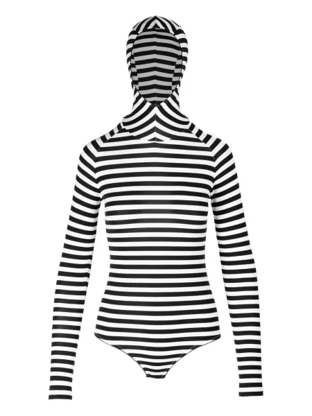 Body Ioana Ciolacu cu dungi cu glugă albastru