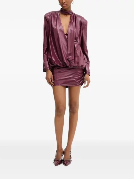 Rochie mini Haveone cu funde violet