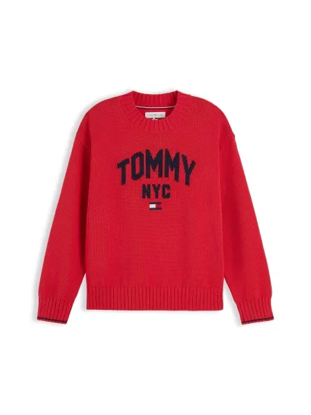 TOMMY HILFIGER Pulover bleumarin roșu