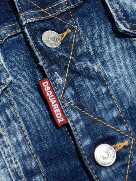 Geacă de blugi Dsquared2 zdrențuiți albastru