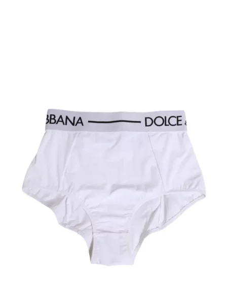 Chiloți briefs Dolce & Gabbana cu talie înaltă cu autograf alb