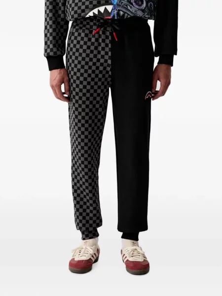 Pantaloni Sprayground în carouri alergare negru