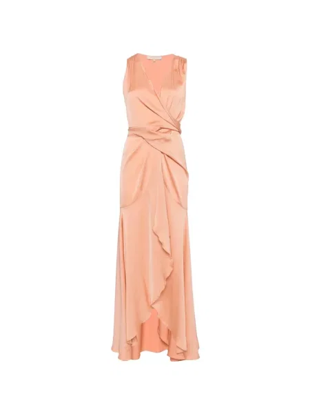 Sukienka Silk95five wiązana garniturowa pomarańczowa