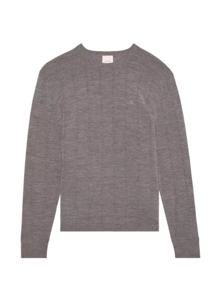 Pulover Calvin Klein cu broderie gri