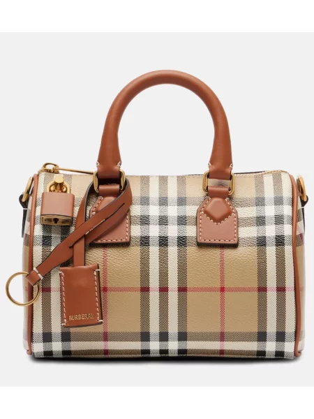 Geantă shopper Burberry în carouri bej
