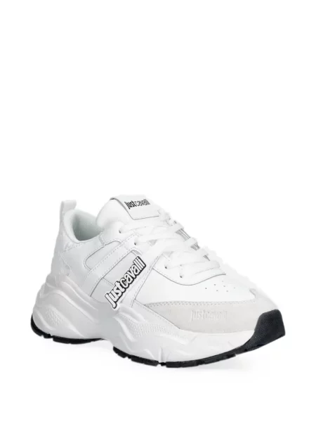 Sneakerși Just Cavalli cu autograf alb