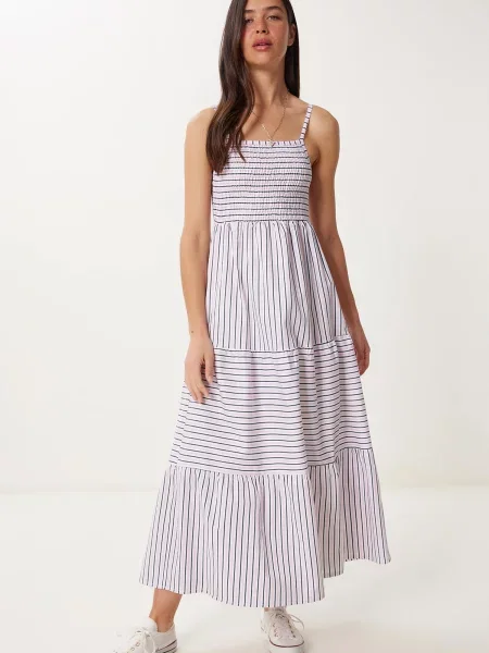 Happiness İstanbul Rochie roz pastel / negru alb