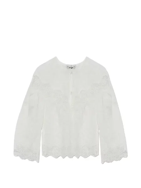Bluză Munthe cu broderie din dantelă alb