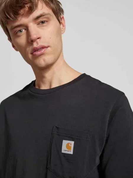 T-shirt z kieszenią na piersi Carhartt Work In Progress czarna