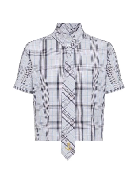 Bluză Thom Browne în carouri alb