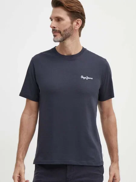 Tričko Pepe Jeans SINGLE CLIFORD tmavomodrá s potiskem