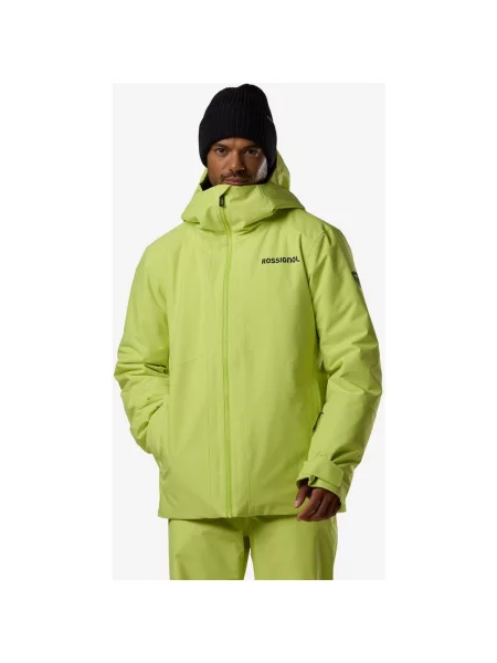 Kurtka z kapturem Rossignol Rochrun Insulated zielony limonkowy S czarny