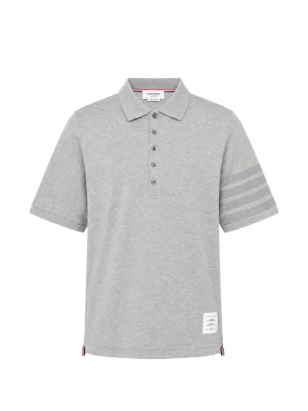 Tricou polo Thom Browne din jerseu gri