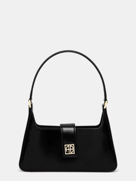 Anine Bing torebka skórzana Lou Shoulder Bag czarny