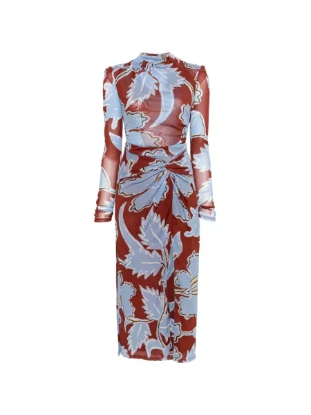 Midi šaty Dvf Diane Von Furstenberg hnedá