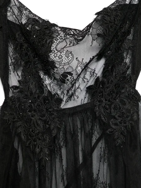 Rochie maxi Alchemy cu model floral din dantelă de costum negru