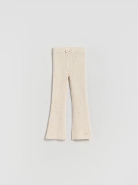 Reserved Pantaloni flare din jerseu nude