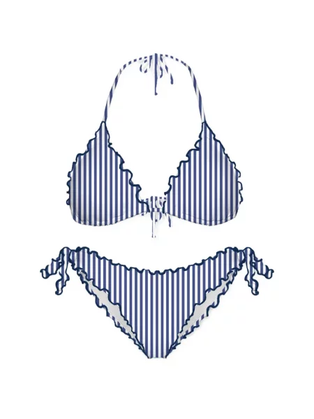 Bikini Mc2 Saint Barth cu volane albastru