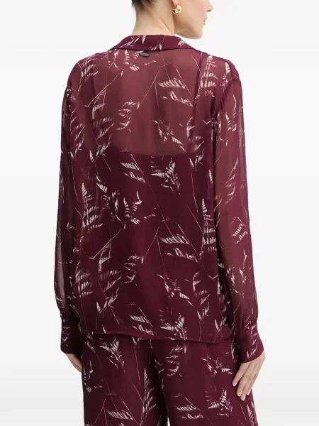 Bluză Armani Exchange cu model floral cu imagine lungă violet