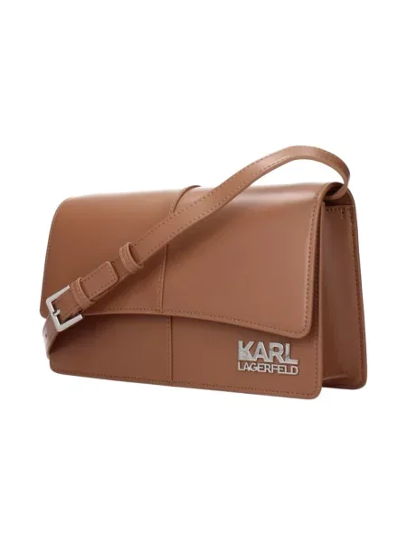 Torebka crossbody Karl Lagerfeld skórzana brązowa