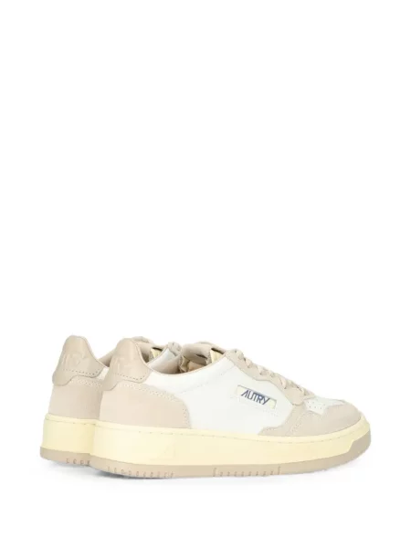 Sneakerși Autry din piele de căprioară cu pene alb