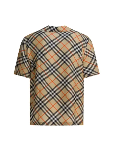 Koszula z krótkim rękawem Burberry w kratę beżowa