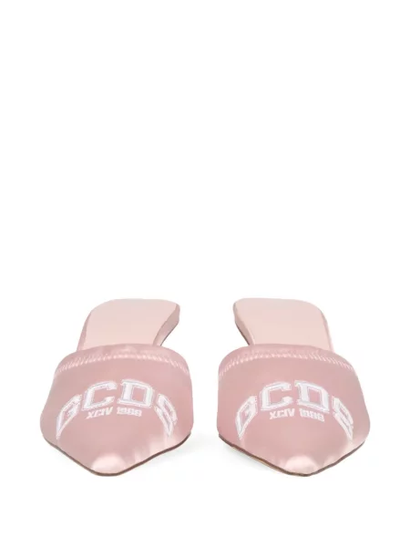 Papuci tip mules Gcds cu broderie roz