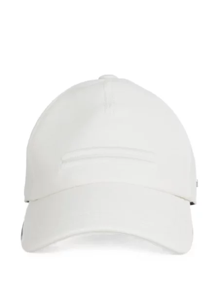 Șapcă Zegna cu broderie cu dungi alb