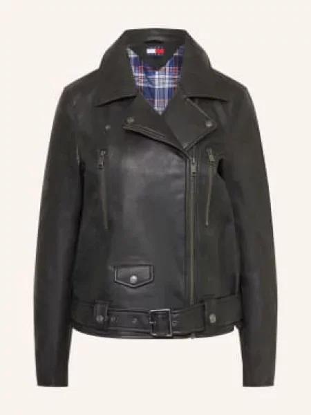 Tommy Jeans Kurtka Motocyklowa Imitująca Skórę schwarz