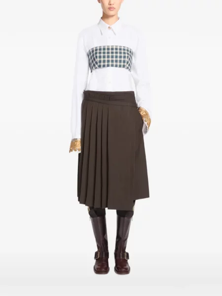 Top Dries Van Noten de flanelă albastru
