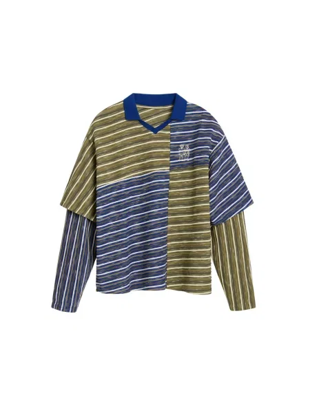 Desigual Tricou maro / verde alb