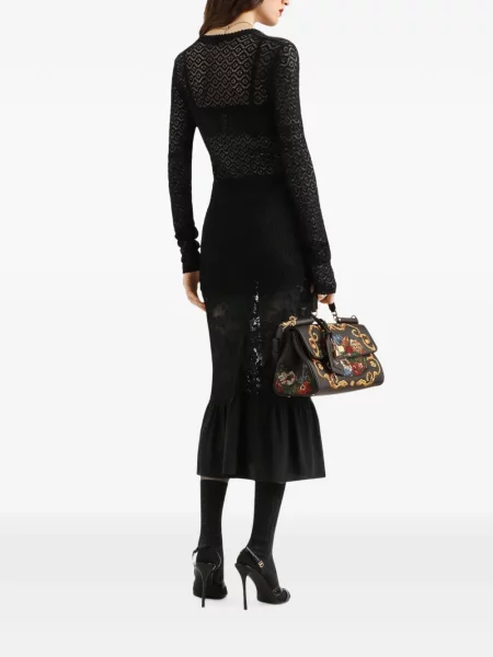 Fustă Dolce & Gabbana din dantelă negru