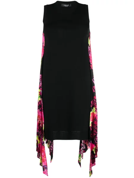 Rochie mini Versace de lână de costum negru