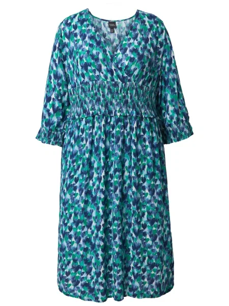 Ulla Popken Rochie albastru închis / verde alb