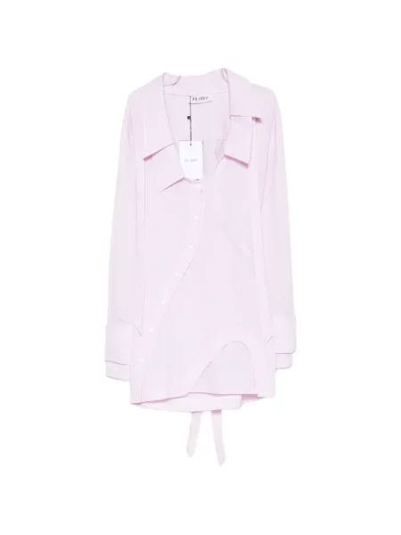 Rochie mini The Attico în carouri asimetrică roz