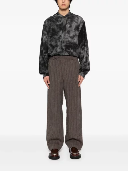 Pantaloni Calmlence plisate maro