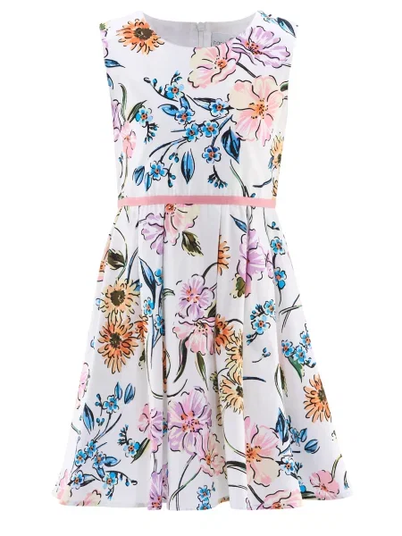 Happy girls Rochie albastru / portocaliu piersică / negru alb