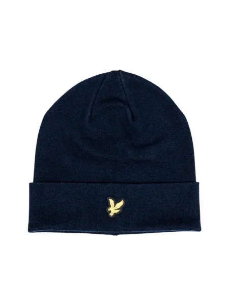 Pălărie Lyle & Scott din lână merinos albastru