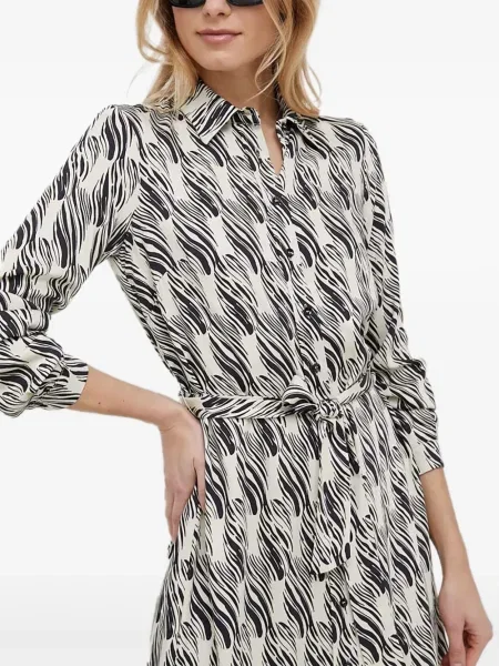 Rochie tip cămașă Sisley până la genunchi de costum alb