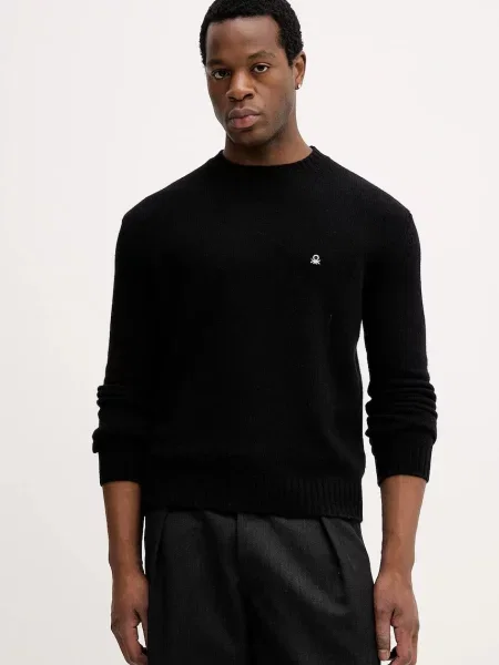 Pulover z dodatkom volne United Colors of Benetton črna