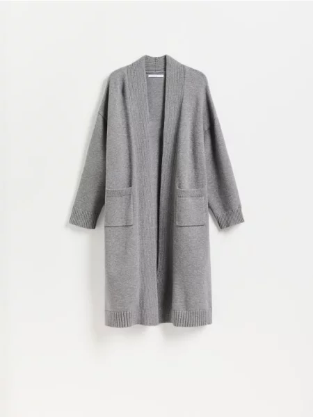 Reserved Cardigan cu adaos de modal gri-neutru gri