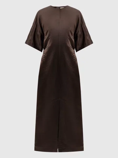 Сукня міді RUBY з льону та шовку Lou Lou Studio коричнева