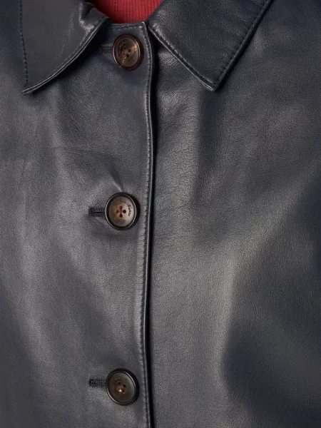 Geanta de piele Brooks Brothers albastru