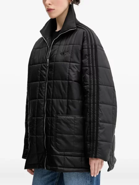 Geacă bomber Adidas cu dungi alb