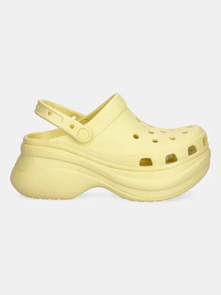 Классические шлепанцы Crocs на платформе желтые