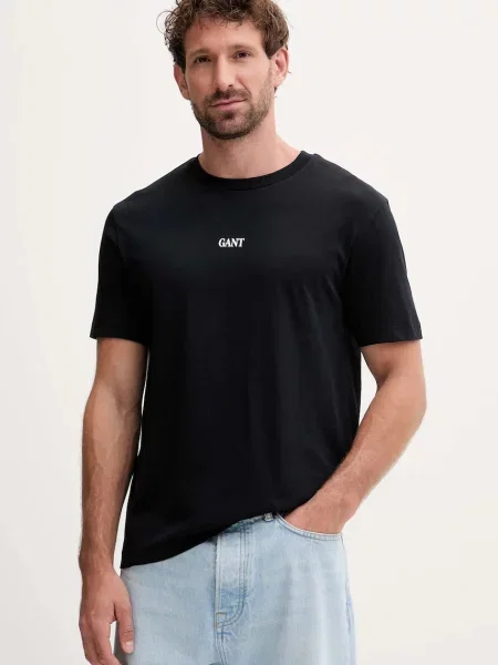 Gant t-shirt z nadrukiem czarny