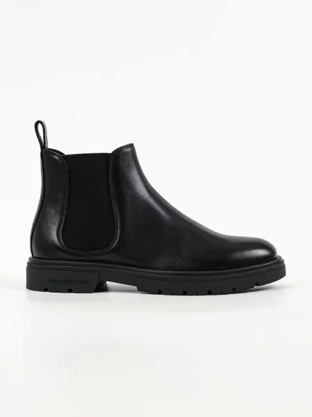 Karl Lagerfeld ghete scurte pentru bărbați din piele Koby negru