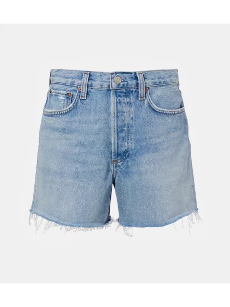 Pantaloni scurți din denim Agolde albastru