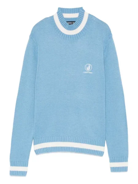 Pulover Iceberg cu broderie albastru