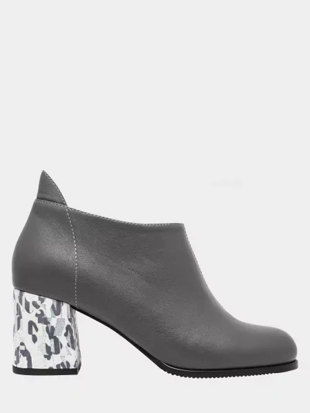 Кожаные ботильоны Enzo Verratti серые